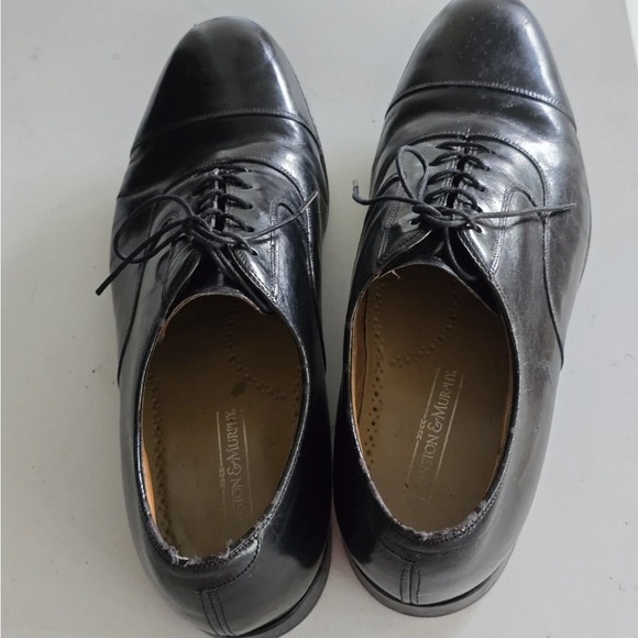 Johnston & Murphy Dress Shoes 8.5 Men Optima Black Leather Lace Up Excellent - Picture 6 of 14